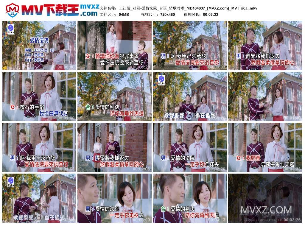 王江发_亚君-爱情法院_台语_情歌对唱_MD104037